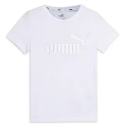 Puma Kids White Cotton Printed Tee-image-2