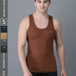 Dollar Bigboss Assorted Cotton Regular Fit Vest - Pack Of 5-picture-12