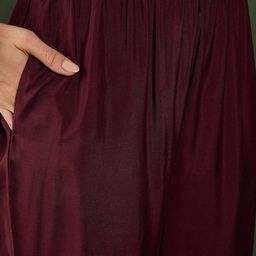 Sangria Printed Yoke Design Kurta With Trousers & Dupatta image 4