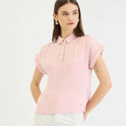Elle Pink Textured Top-image-61