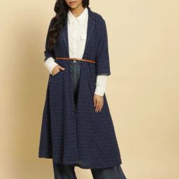 W Blue Cotton Printed Shrug-image-39