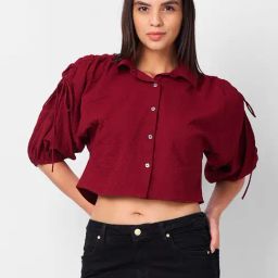 Izel Maroon Regular Fit Casual Shirt-image-34