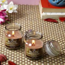 HOSLEY Brown & Transparent Glass Candle - Set of 2-picture-4