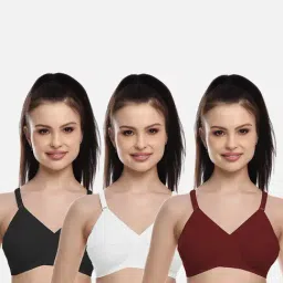 FIMS: Fashion is my Style Black & Maroon Everyday Bras - Pack Of 3-image-45