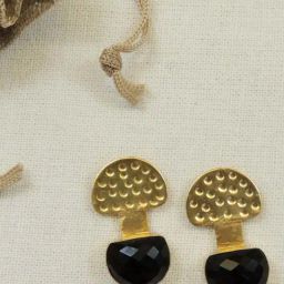Johori Handcrafted Gold-Plated D-Shape Stud Earrings for Women-42