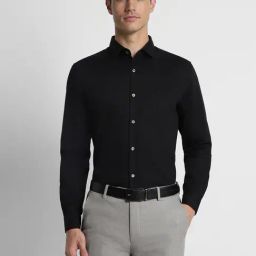 Peter England Black Cotton Slim Fit Shirt-picture-32