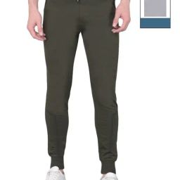 Force NXT Olive & Grey Cotton Regular Fit Joggers - Pack Of 2-picture-12