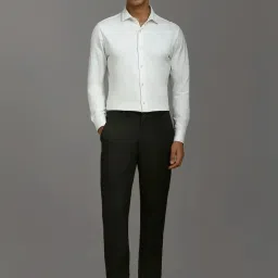Louis Philippe Black Slim Fit Checks Trousers image 5