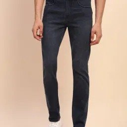 Camla Navy Cotton Regular Fit Faded Jeans-picture-8