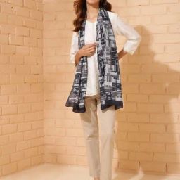 Fabindia Black Printed Stole-picture-41