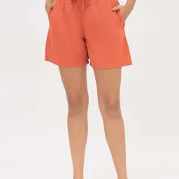 Clovia Orange Regular Fit Night Shorts-picture-9
