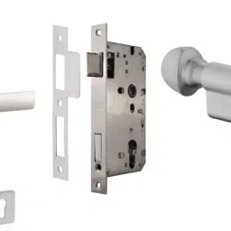 Dorset 60 mm Lock Set With Coin and Knob Cylinder Silver Chrome ML ED OR-30