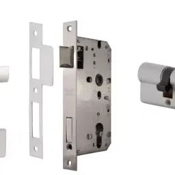 Dorset 60 mm Lock Set With Coin and Knob Cylinder Silver Chrome ML ED OR image 1