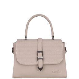 CATCHY Women Textured Structured Buckle Detail Satchel Bag-12