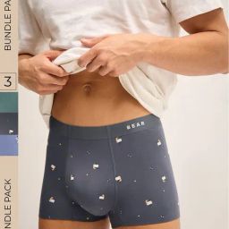 The Bear House Multicolored Comfort Fit Printed Trunks - Pack Of 3-image-65