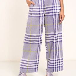 Akkriti By Pantaloons Purple Cotton Relaxed Fit Checks Palazzos-picture-27
