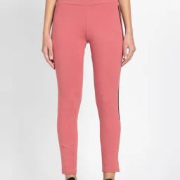 adidas Pink Cotton Striped Sports Track Pants-picture-3