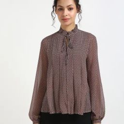 TOMMY HILFIGER Red Polyester Print Full Sleeves Shirt-image-2