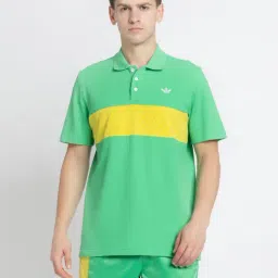 Adidas Originals Green Q2 MONOGRAM SHI Polo T-Shirt-image-17