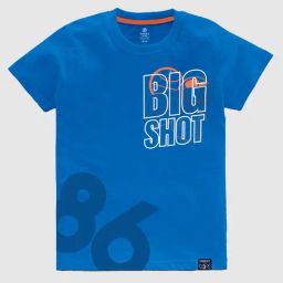 Codez Kids Royal Blue Graphic Print T-Shirt-image-0