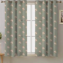 SPACES DRAPE STORY Boho Floral Sage Green Polyester 5 ft Window Curtains - Set of 2-image-89