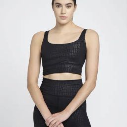 adidas Black Self Pattern Padded Sports Bra-picture-17