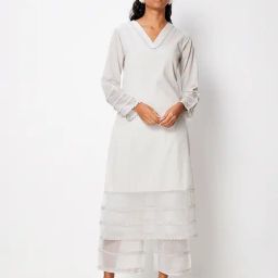 Ancestry Grey Regular Fit Kurta-image-64