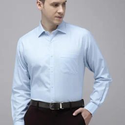 Van Heusen Blue Cotton Regular Fit Printed Shirt-image-57