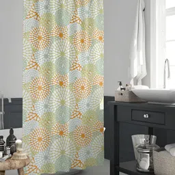 ArtzFolio White & Green Printed Waterproof Shower Curtain-image-99
