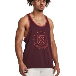 Under Armour Maroon Regular Fit Printed Tank Tee-image-75