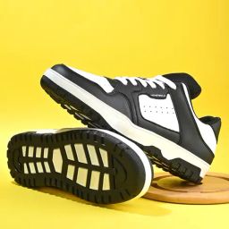 Hoversole Men's SKYLINE Black & White Casual Sneakers-image-88