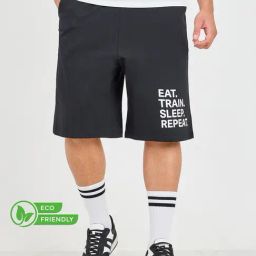 Styli Black Cotton Loose Fit Printed Shorts-image-81