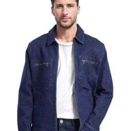 Rare Rabbit Blue Relaxed Fit Solid Jacket-image-91