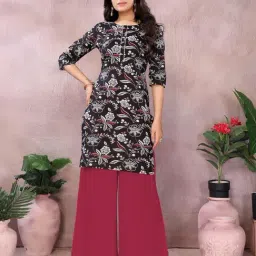 Rangita Black Regular Fit Floral Kurta-picture-24