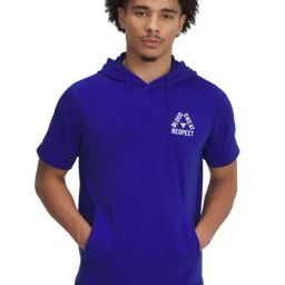 Under Armour Blue Cotton Slim Fit Sports Hoodie-image-32