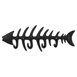 AHA 348x120 mm (14 inch) Iron Black Powder Coated Dory Fish Shape Wall Hook-image-47