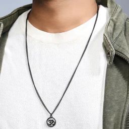 The Bro Code Black OM Pendant Necklace for Men-29