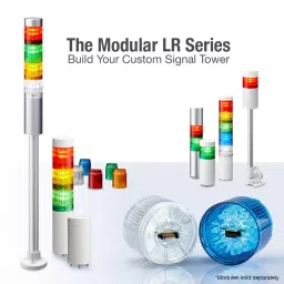 Patlite Signal Tower Light with Buzzer/Flashing, 50 mm 24 V DC Red, Green, LR5-202WJBW-RG image 4