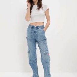 American Eagle Outfitters Blue Cotton Mid Rise Jeans-picture-4