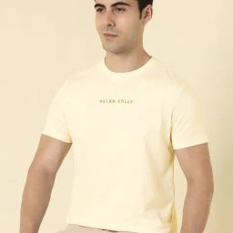 Allen Solly Beige Cotton Regular Fit Printed T-Shirt-image-86