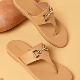 Rocia by Regal Women's Beige T-Strap Sandals-image-71