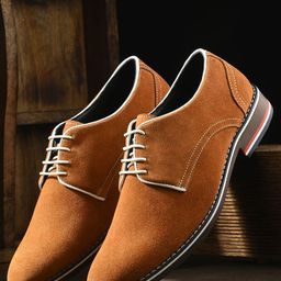 GALEX Men Round Toe Lace-Ups Leather Derbys-image-100