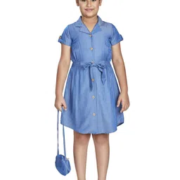Peppermint Girls Fit and Flare Dress With a Sling Bag-image-80