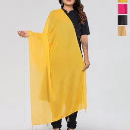 Moda Rapido Selection Of 4 Lycra Tasselled Border Dupatta-picture-11