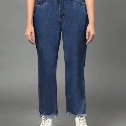 Angelfab Dark Blue Cotton Straight Fit High Rise Jeans-picture-46