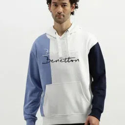 United Colors of Benetton Multicolored Regular Fit Colour Block Hooded Sweatshirt-image-92