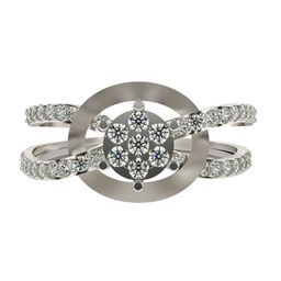 VALANOVA 14KT White Gold Diamond Studded Ring 2.91 g-image-5