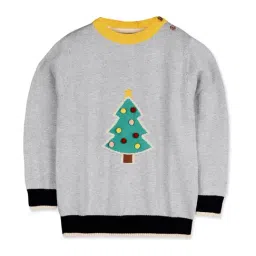Cherry Crumble By Nitt Hyman Kids Grey Embroidered Sweater-image-66