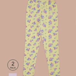 Pantaloons Junior Yellow & Pink Floral Print Leggings (Pack of 2)-picture-38
