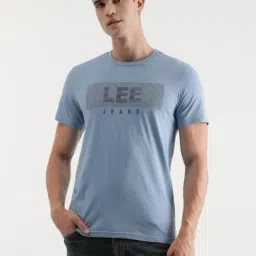 Lee Blue Cotton Slim Fit Printed T-Shirt-picture-10